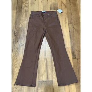 NWT Pistola Lennon Jeans SZ 27 High Rise Crop Boot Cut Coated Cognac Brown-read